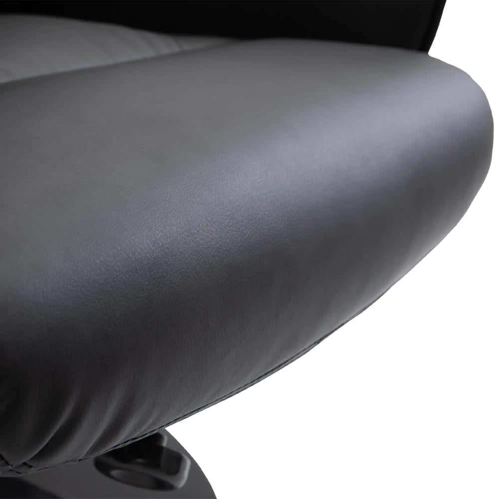 HOMCOM Swivel Recliner Chair with Footstool, PU Leather Armchair and Ottoman with High Back and Round Base for Living Room, Black Additional View 7