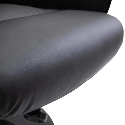 HOMCOM Swivel Recliner Chair with Footstool, PU Leather Armchair and Ottoman with High Back and Round Base for Living Room, Black Additional View 7