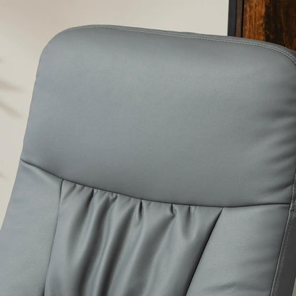 HOMCOM Swivel Recliner Chair with Footstool, PU Leather Armchair and Ottoman with High Back and Round Base for Living Room Additional View 29