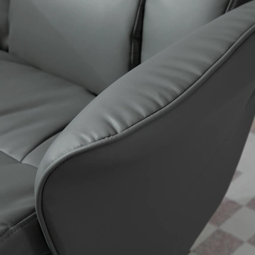 HOMCOM Swivel Recliner Chair with Footstool, PU Leather Armchair and Ottoman with High Back and Round Base for Living Room Additional View 30
