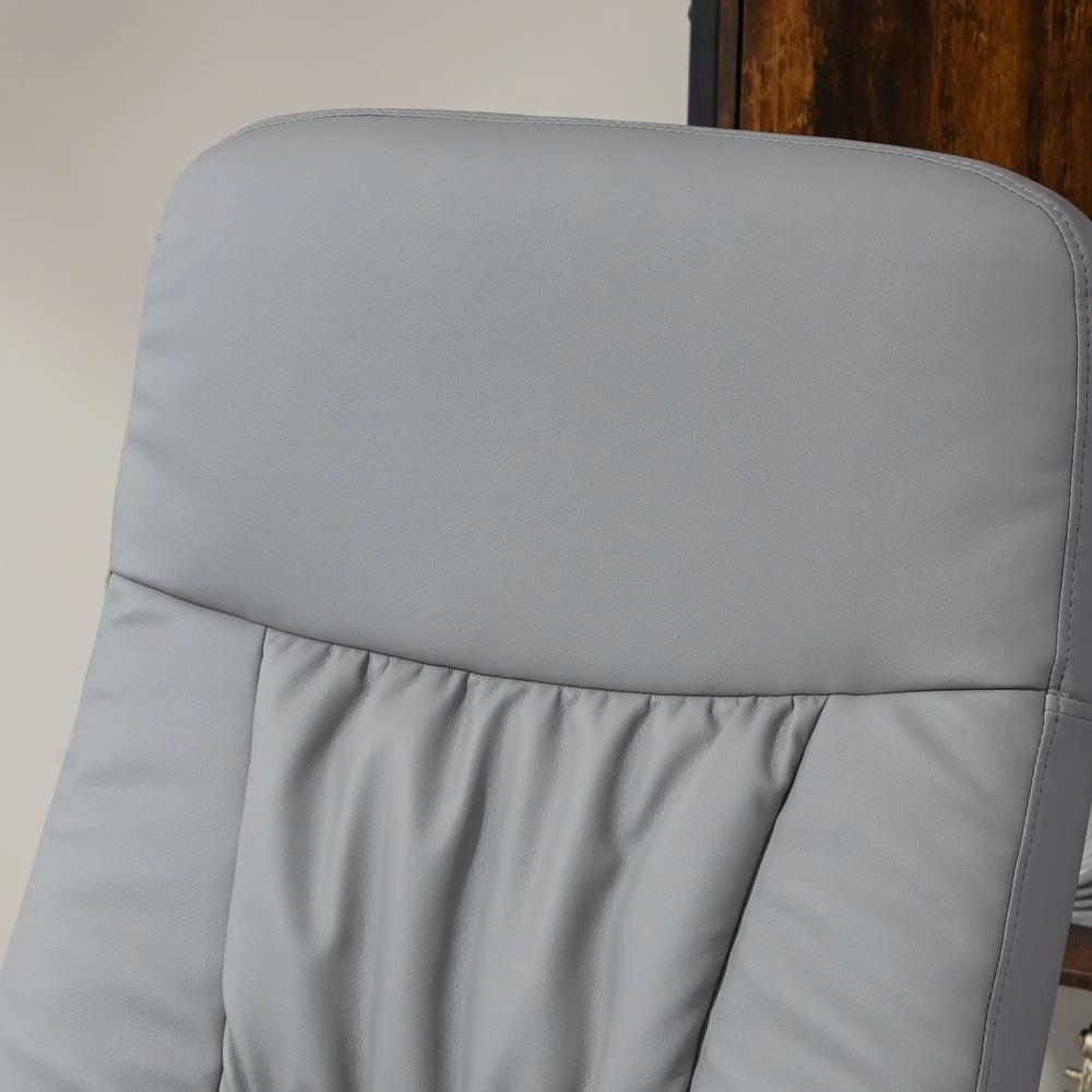 HOMCOM Swivel Recliner Chair with Footstool, PU Leather Armchair and Ottoman with High Back and Round Base for Living Room Additional View 7
