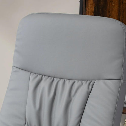 HOMCOM Swivel Recliner Chair with Footstool, PU Leather Armchair and Ottoman with High Back and Round Base for Living Room Additional View 7