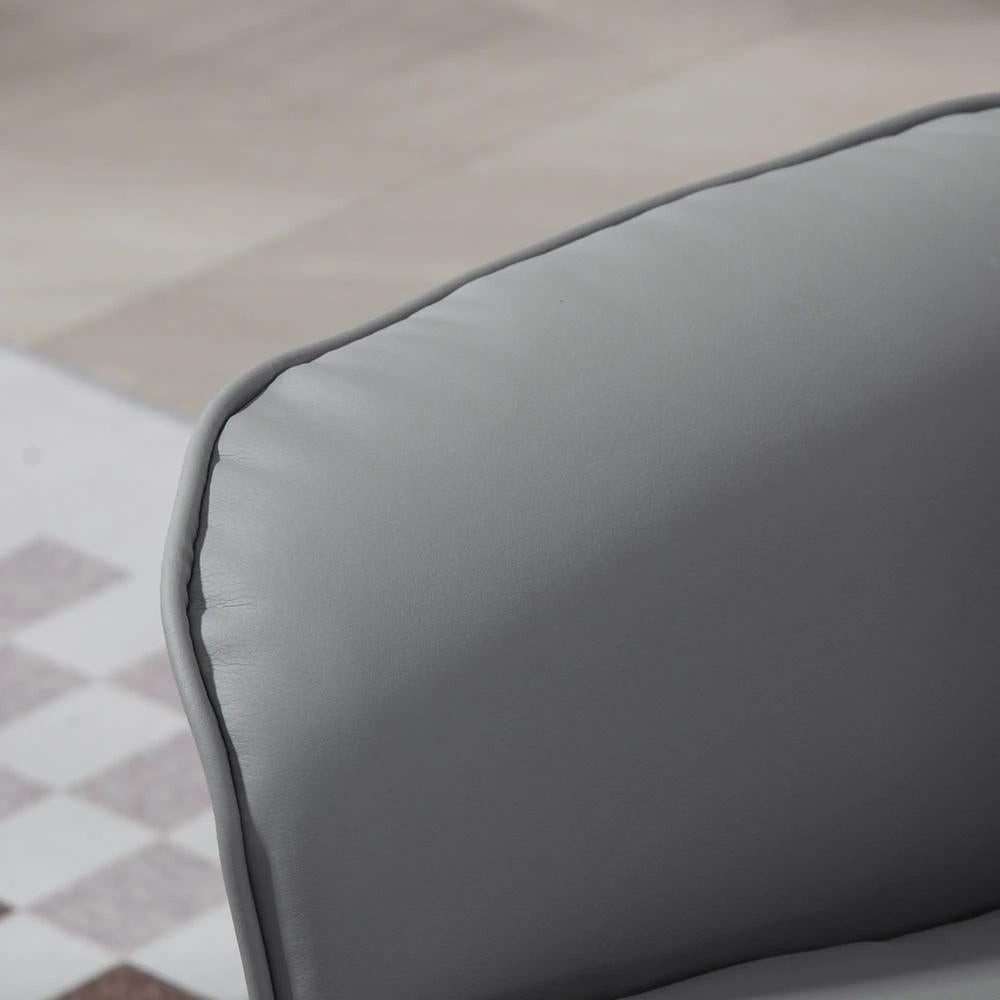 HOMCOM Swivel Recliner Chair with Footstool, PU Leather Armchair and Ottoman with High Back and Round Base for Living Room Additional View 8