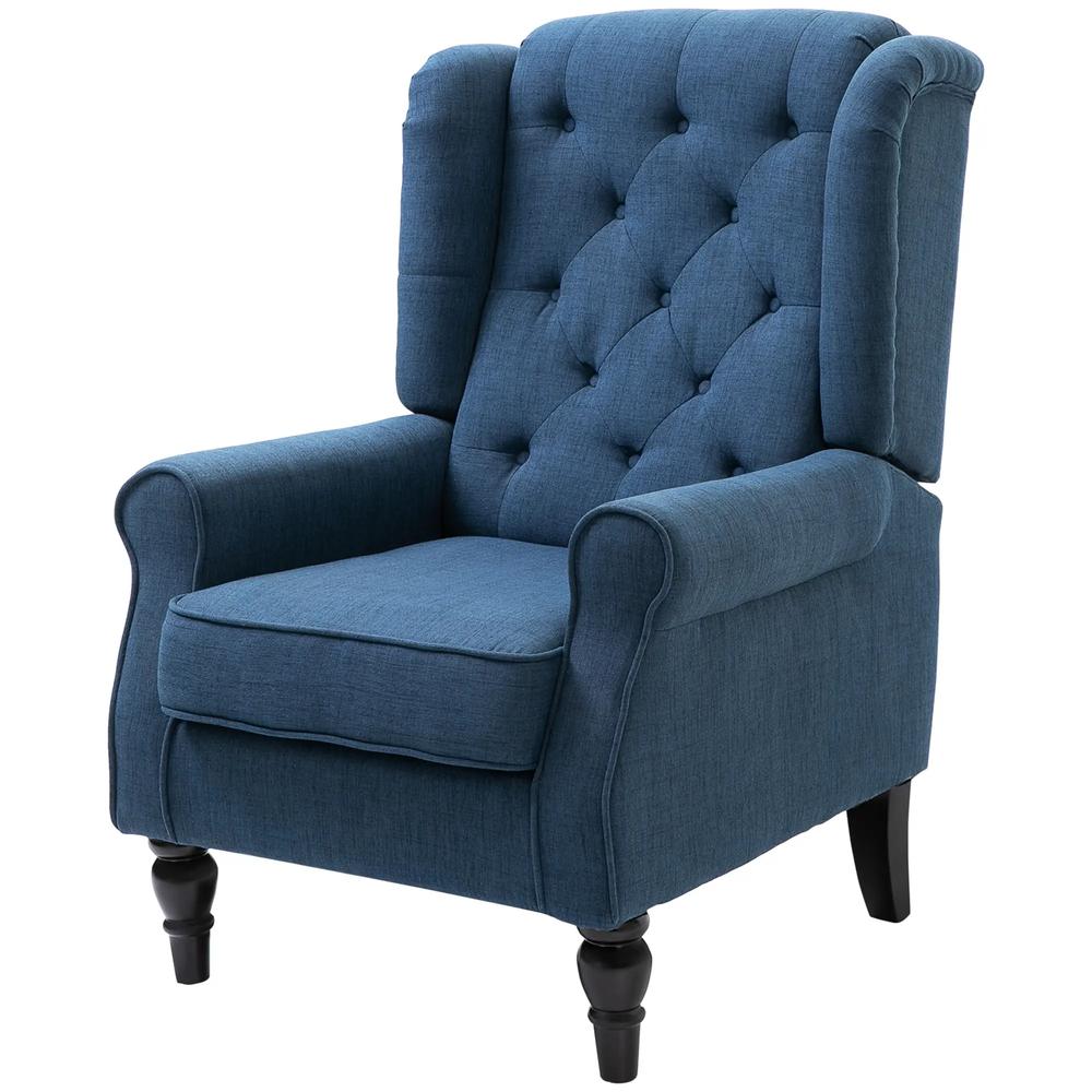 HOMCOM Wingback Accent Chair, Retro Upholstered Button Tufted Occasional Chair for Living Room and Bedroom 833-695V71 Additional View 11