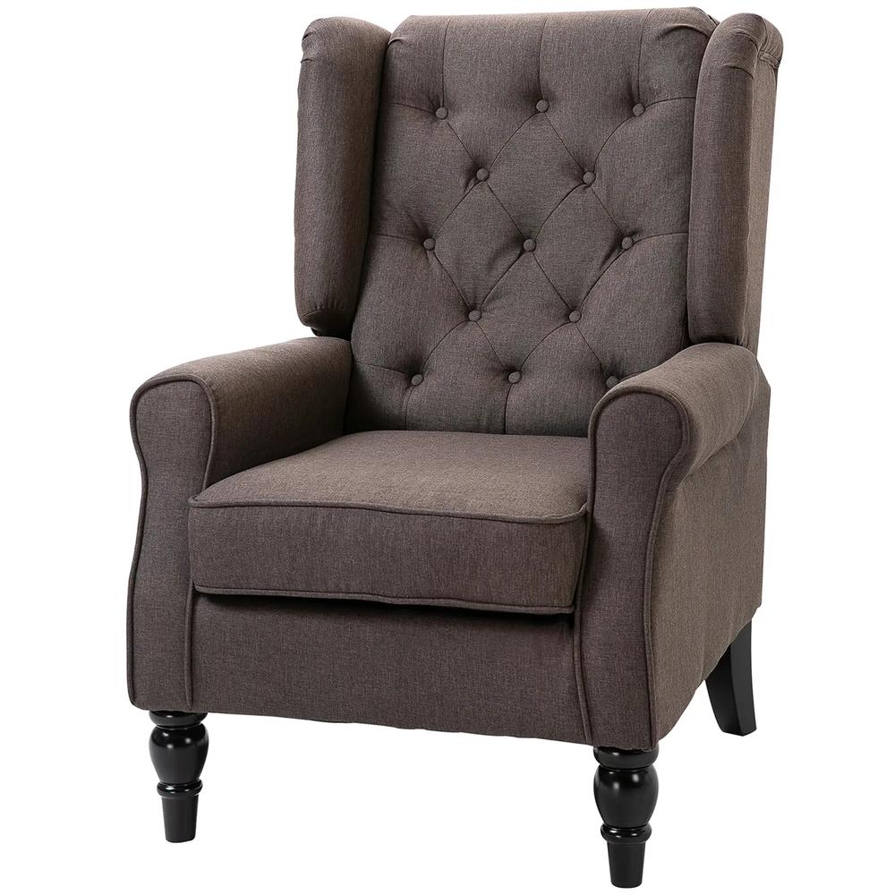 HOMCOM Wingback Accent Chair, Retro Upholstered Button Tufted Occasional Chair for Living Room and Bedroom 833-695V71 Additional View 21