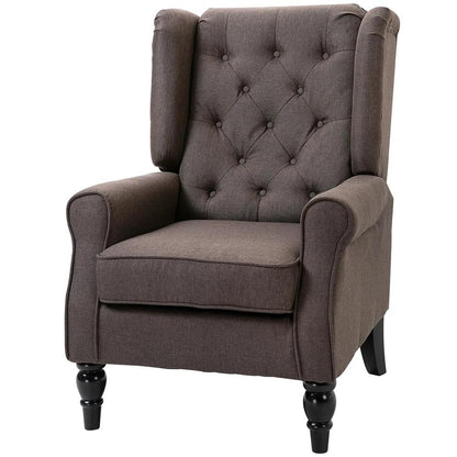 HOMCOM Wingback Accent Chair, Retro Upholstered Button Tufted Occasional Chair for Living Room and Bedroom 833-695V71 Additional View 21