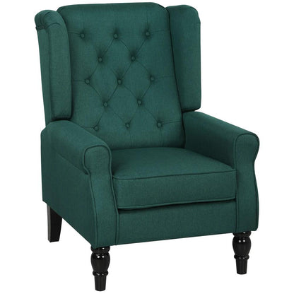 HOMCOM Wingback Accent Chair, Retro Upholstered Button Tufted Occasional Chair for Living Room and Bedroom 833-695V71 Additional View 33