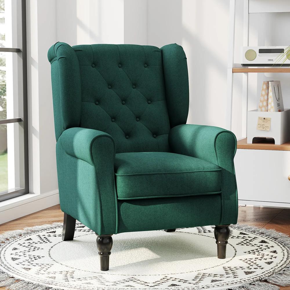 HOMCOM Wingback Accent Chair, Retro Upholstered Button Tufted Occasional Chair for Living Room and Bedroom 833-695V71 Additional View 34