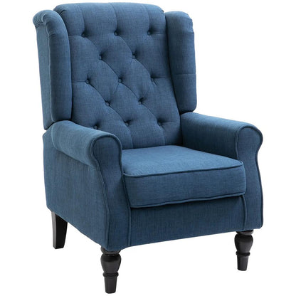 HOMCOM Wingback Accent Chair, Retro Upholstered Button Tufted Occasional Chair for Living Room and Bedroom 833-695V71