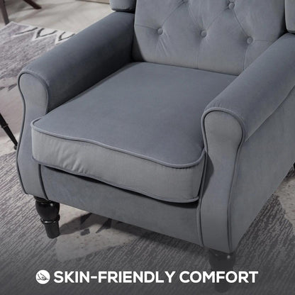 HOMCOM Wingback Accent Chair, Retro Upholstered Button Tufted Occasional Chair for Living Room and Bedroom 833-695V72 Additional View 20