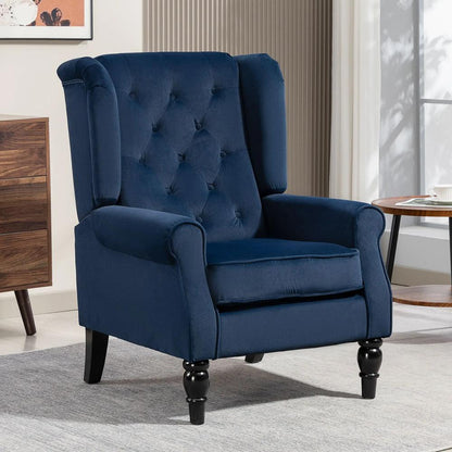 HOMCOM Wingback Accent Chair, Retro Upholstered Button Tufted Occasional Chair for Living Room and Bedroom 833-695V72 Additional View 38