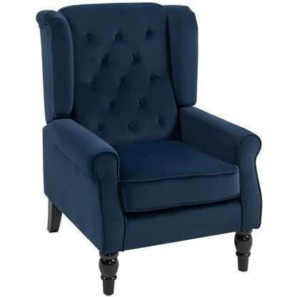 HOMCOM Wingback Accent Chair, Retro Upholstered Button Tufted Occasional Chair for Living Room and Bedroom 833-695V72 Additional View 47