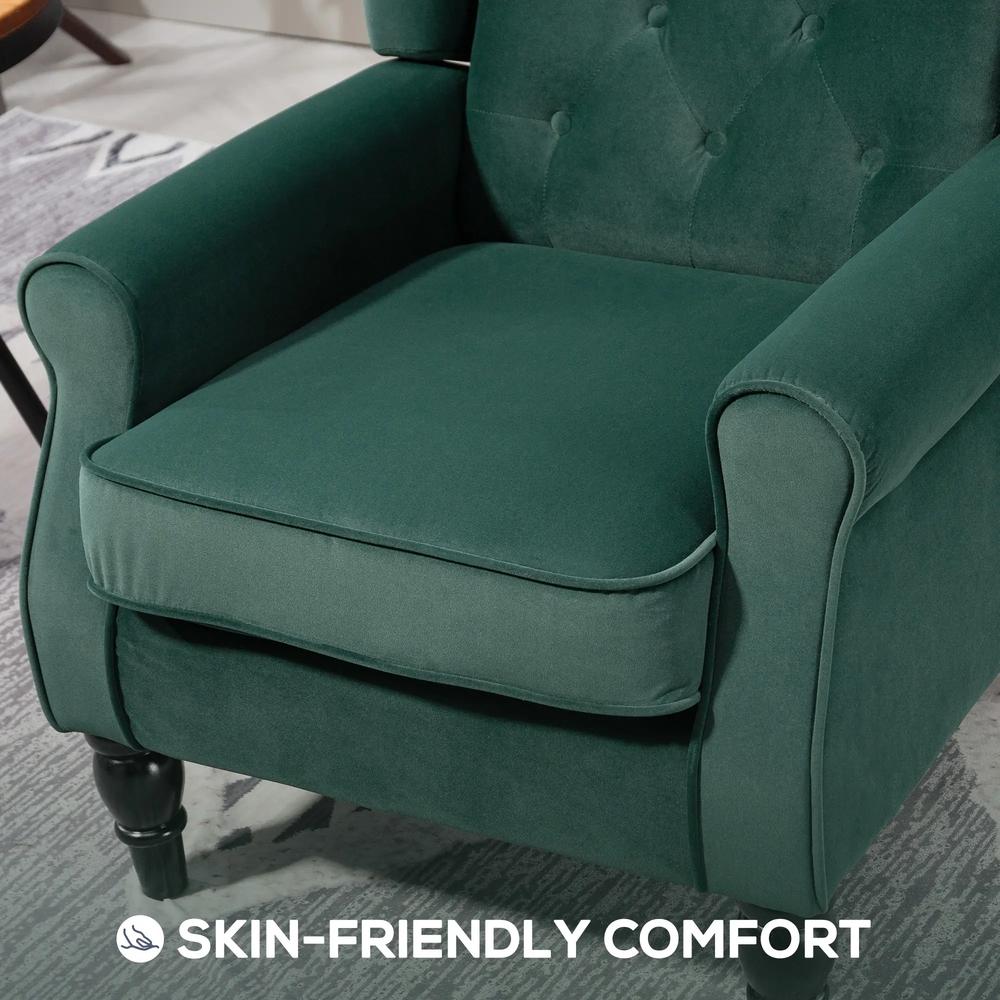 HOMCOM Wingback Accent Chair, Retro Upholstered Button Tufted Occasional Chair for Living Room and Bedroom 833-695V72 Additional View 53