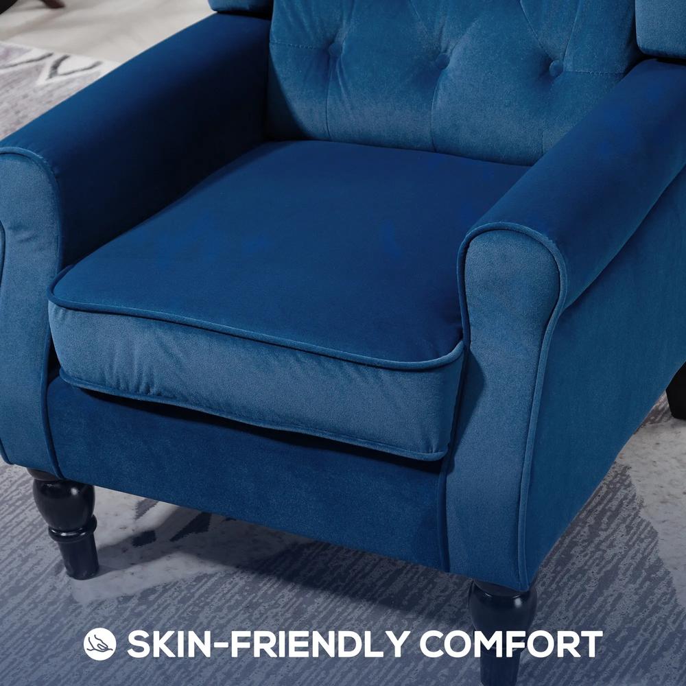 HOMCOM Wingback Accent Chair, Retro Upholstered Button Tufted Occasional Chair for Living Room and Bedroom 833-695V72 Additional View 64