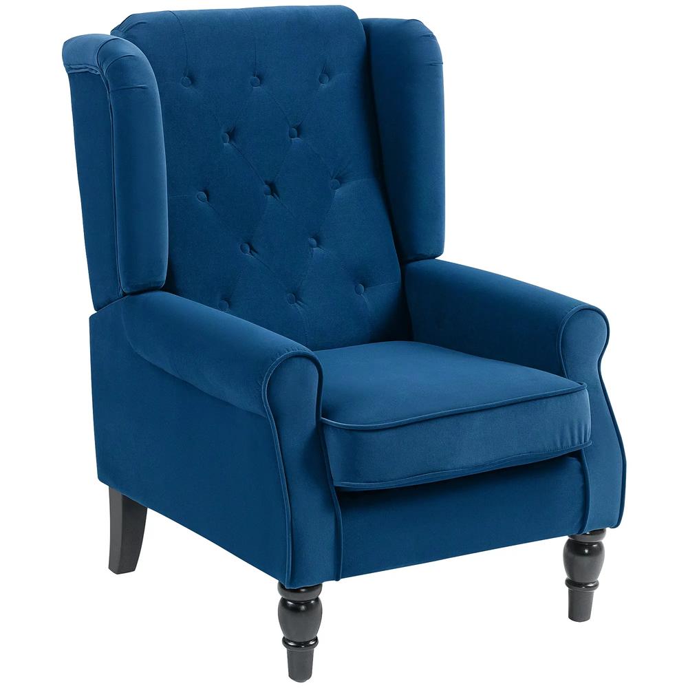 HOMCOM Wingback Accent Chair, Retro Upholstered Button Tufted Occasional Chair for Living Room and Bedroom 833-695V72 Additional View 69