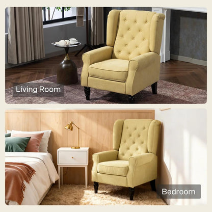 HOMCOM Wingback Accent Chair, Retro Upholstered Button Tufted Occasional Chair for Living Room and Bedroom 833-695V74 Additional View 19