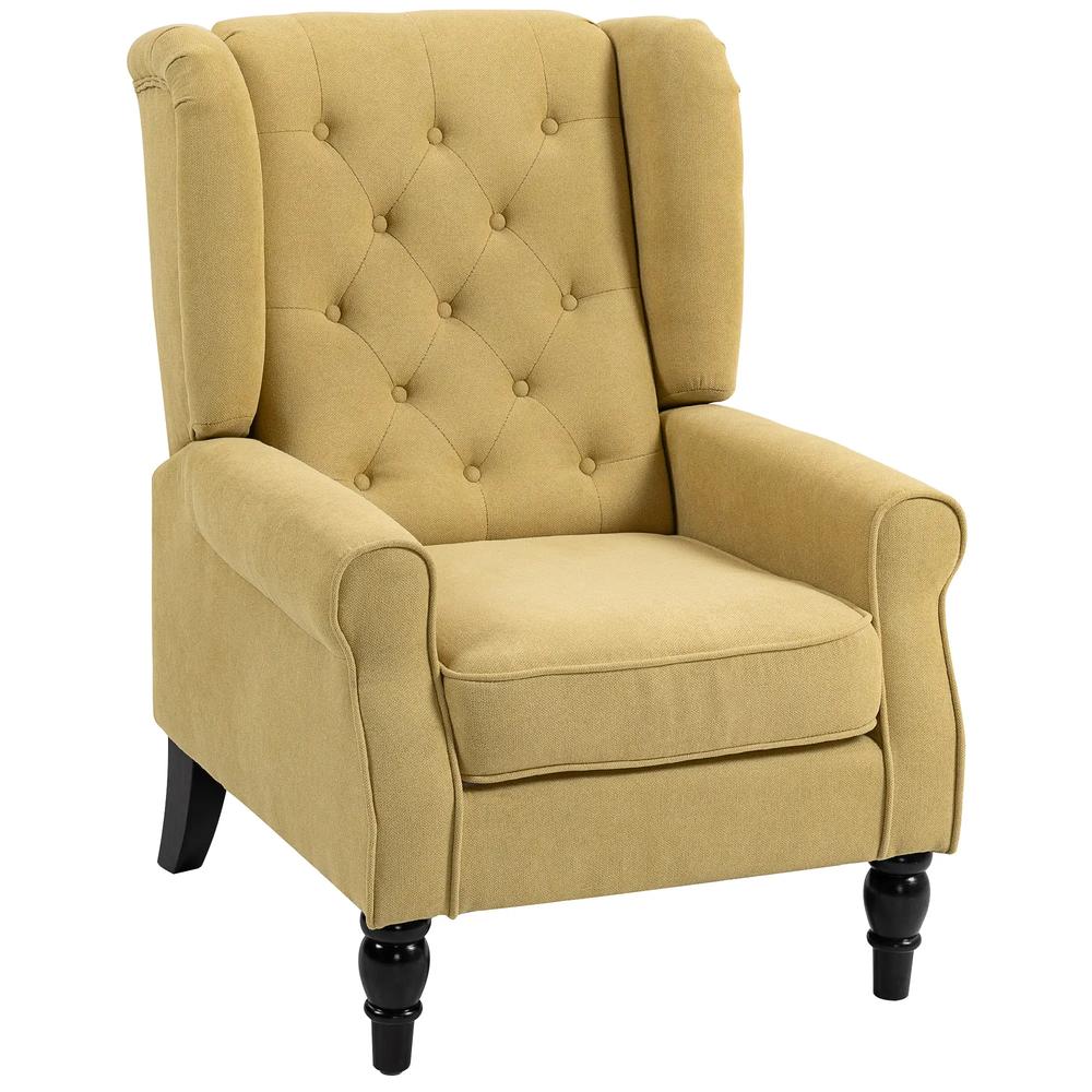 HOMCOM Wingback Accent Chair, Retro Upholstered Button Tufted Occasional Chair for Living Room and Bedroom 833-695V74 Additional View 22