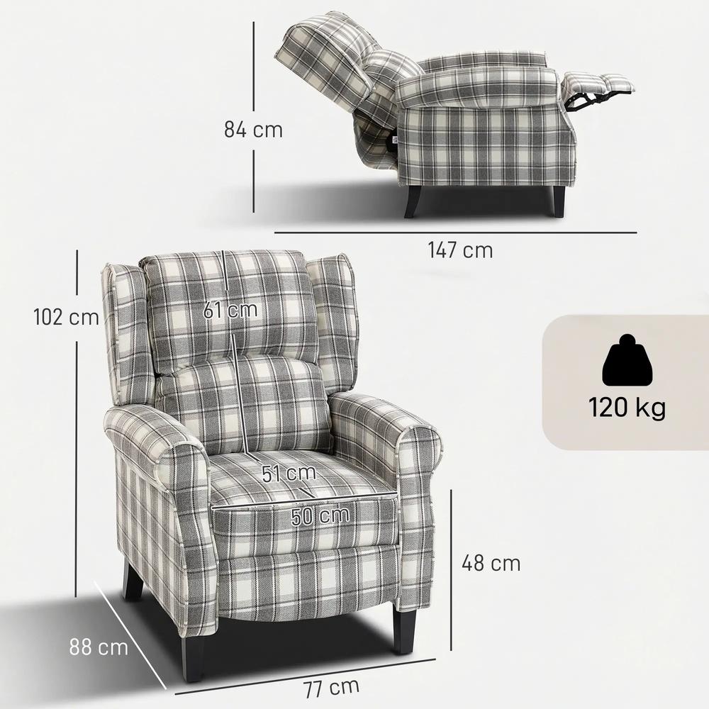 HOMCOM 160&deg; Reclining Armchair, with Footrest Additional View 14