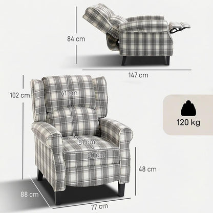 HOMCOM 160&deg; Reclining Armchair, with Footrest Additional View 14