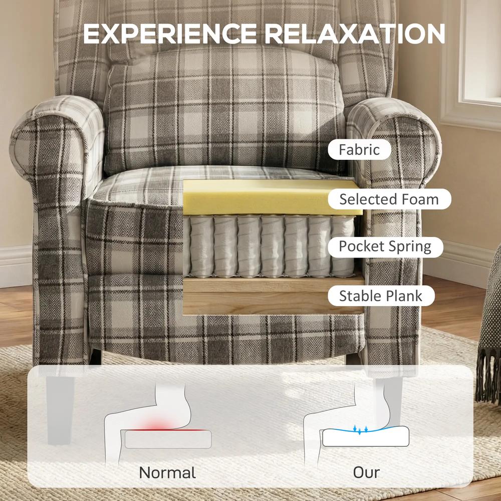 HOMCOM 160&deg; Reclining Armchair, with Footrest Additional View 16
