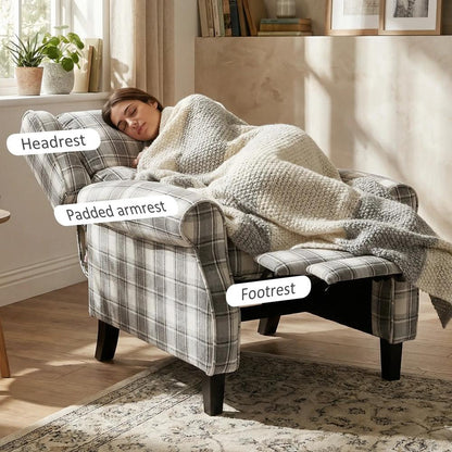 HOMCOM 160&deg; Reclining Armchair, with Footrest Additional View 18