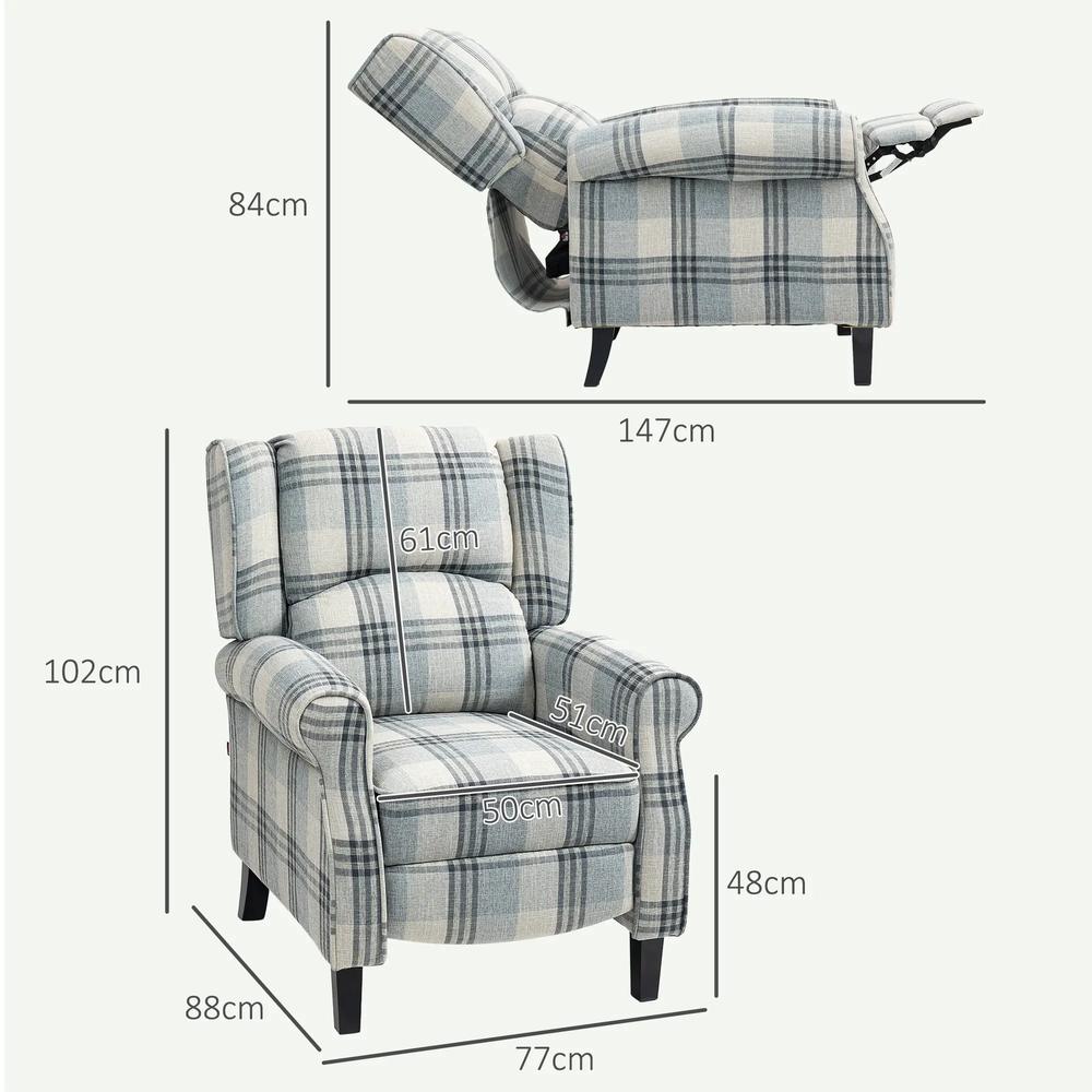 HOMCOM 160&deg; Reclining Armchair, with Footrest Additional View 3