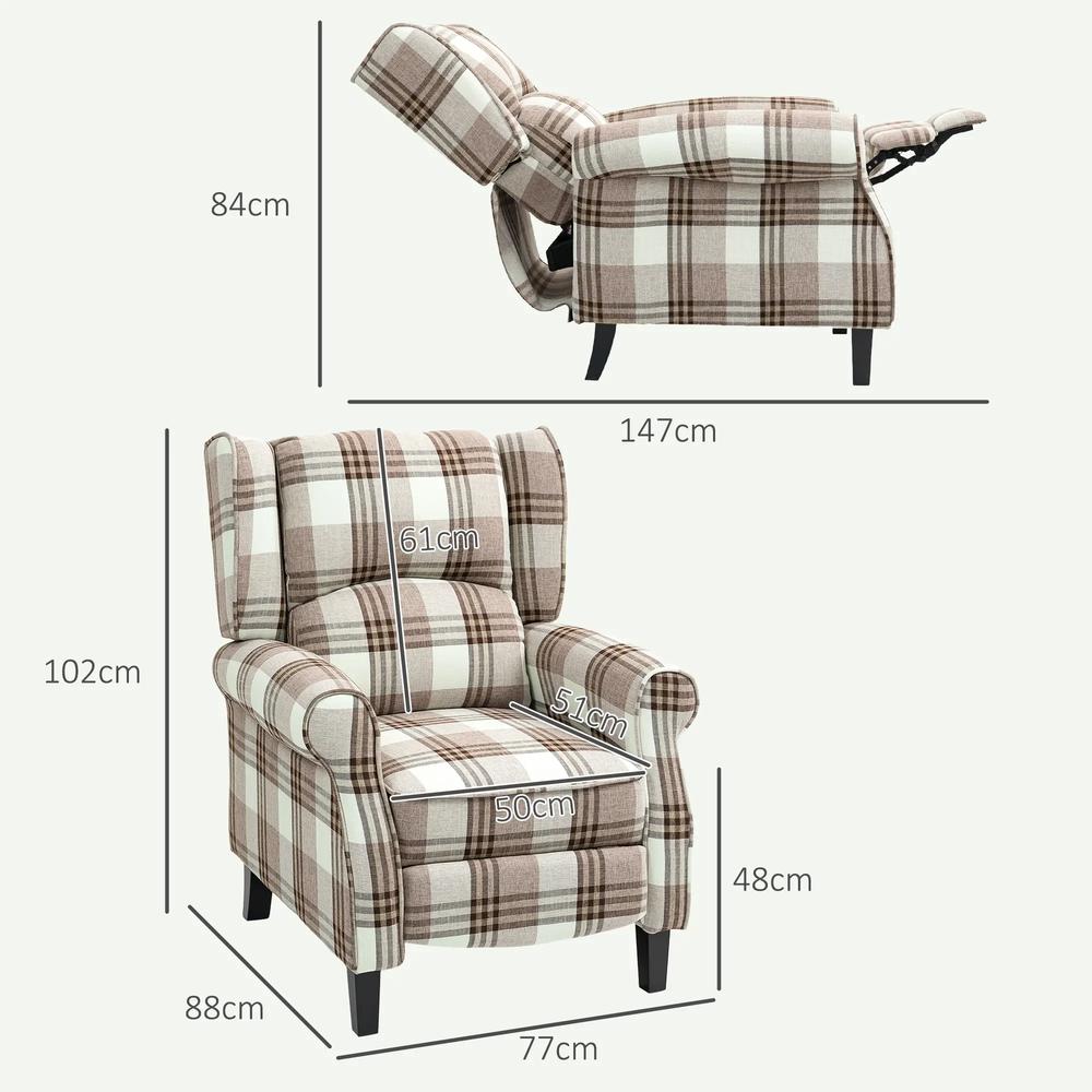 HOMCOM 160&deg; Reclining Armchair, with Footrest Additional View 28