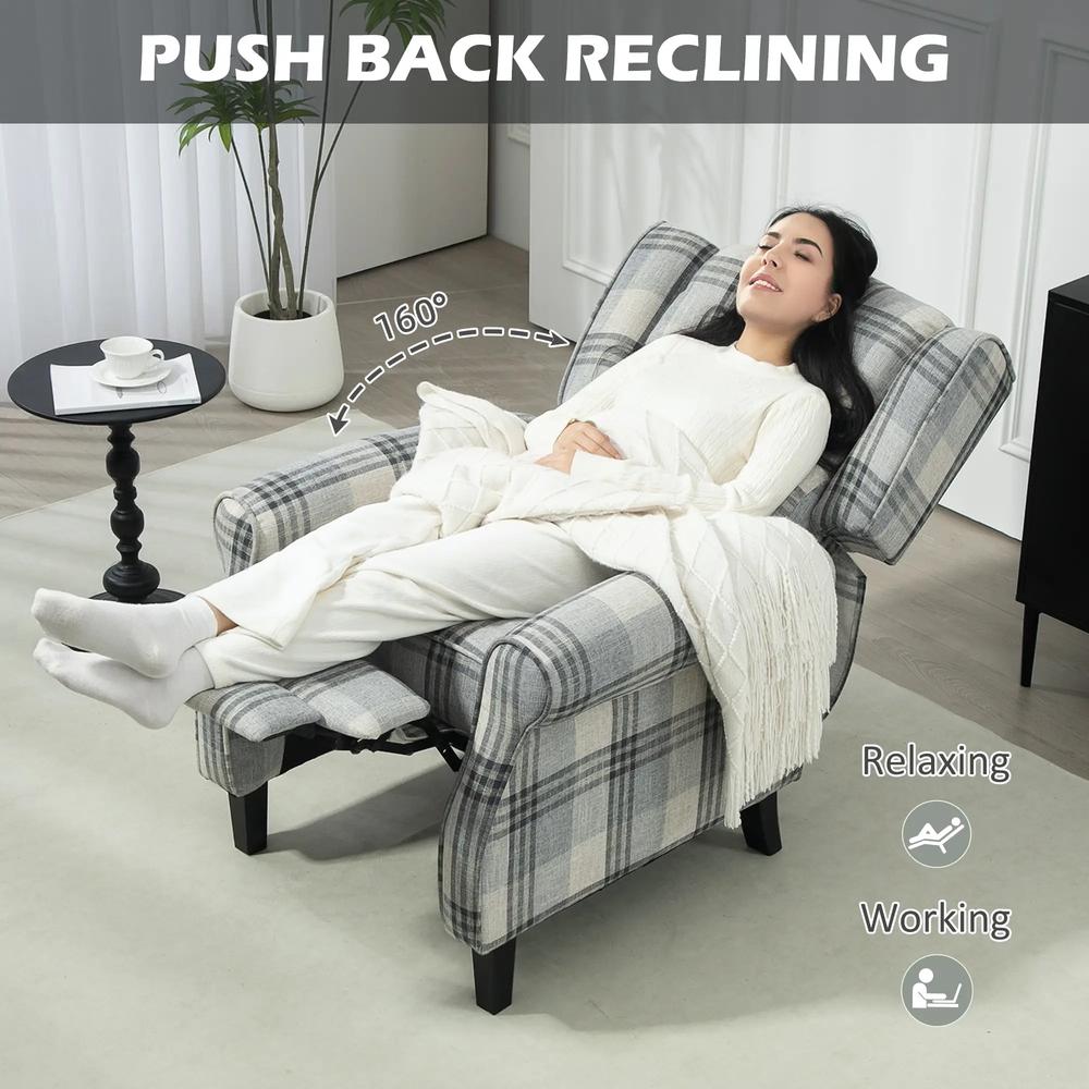 HOMCOM 160&deg; Reclining Armchair, with Footrest Additional View 4