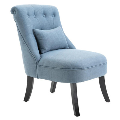 HOMCOM Fabric Single Sofa Dining Chair Tub Chair Upholstered W/ Pillow Solid Wood Leg Home Living Room Furniture Additional View 12