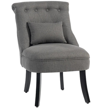 HOMCOM Fabric Single Sofa Dining Chair Tub Chair Upholstered W/ Pillow Solid Wood Leg Home Living Room Furniture Additional View 13