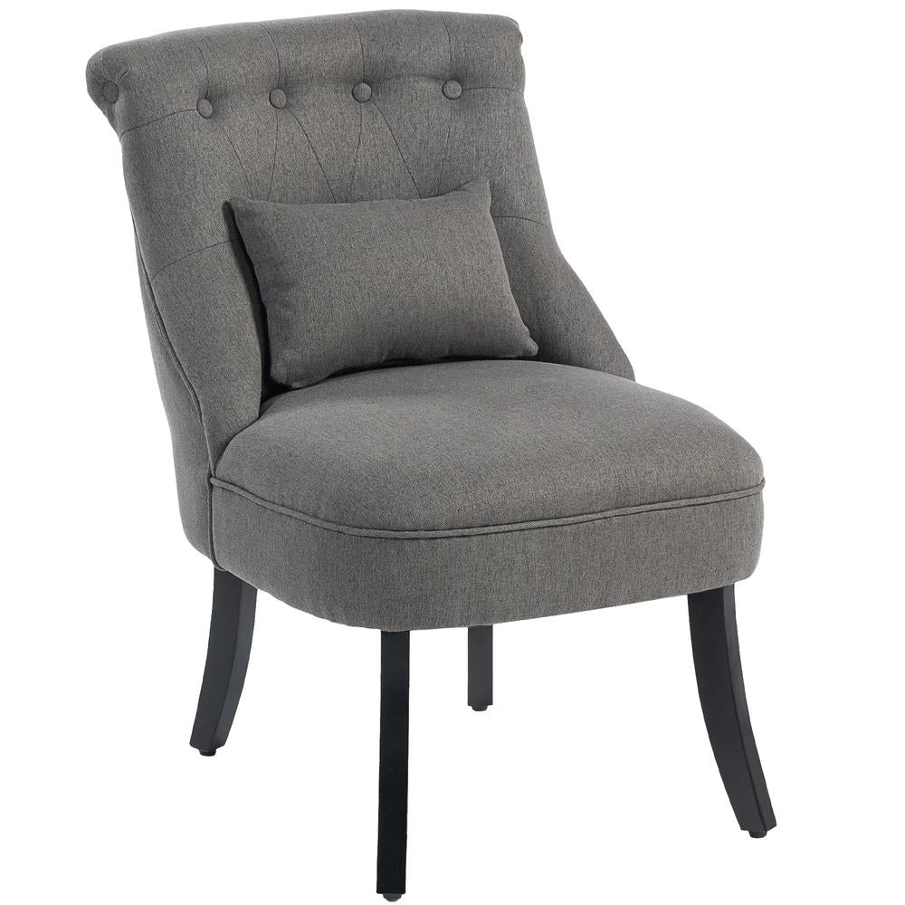 HOMCOM Fabric Single Sofa Dining Chair Tub Chair Upholstered W/ Pillow Solid Wood Leg Home Living Room Furniture Additional View 23