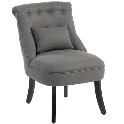 HOMCOM Fabric Single Sofa Dining Chair Tub Chair Upholstered W/ Pillow Solid Wood Leg Home Living Room Furniture Additional View 23
