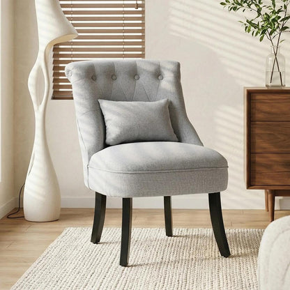 HOMCOM Fabric Single Sofa Dining Chair Tub Chair Upholstered W/ Pillow Solid Wood Leg Home Living Room Furniture Additional View 24