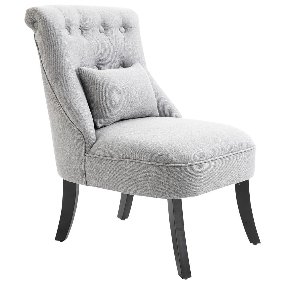 HOMCOM Fabric Single Sofa Dining Chair Tub Chair Upholstered W/ Pillow Solid Wood Leg Home Living Room Furniture Additional View 33
