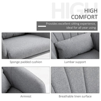 HOMCOM Swivel Accent Chair, Linen Fabric Tub Vanity Chair, Modern Armchair with Adjustable Height and Lumbar Support for Living Room Bedroom Salon Make up Room Dressing Table Additional View 16