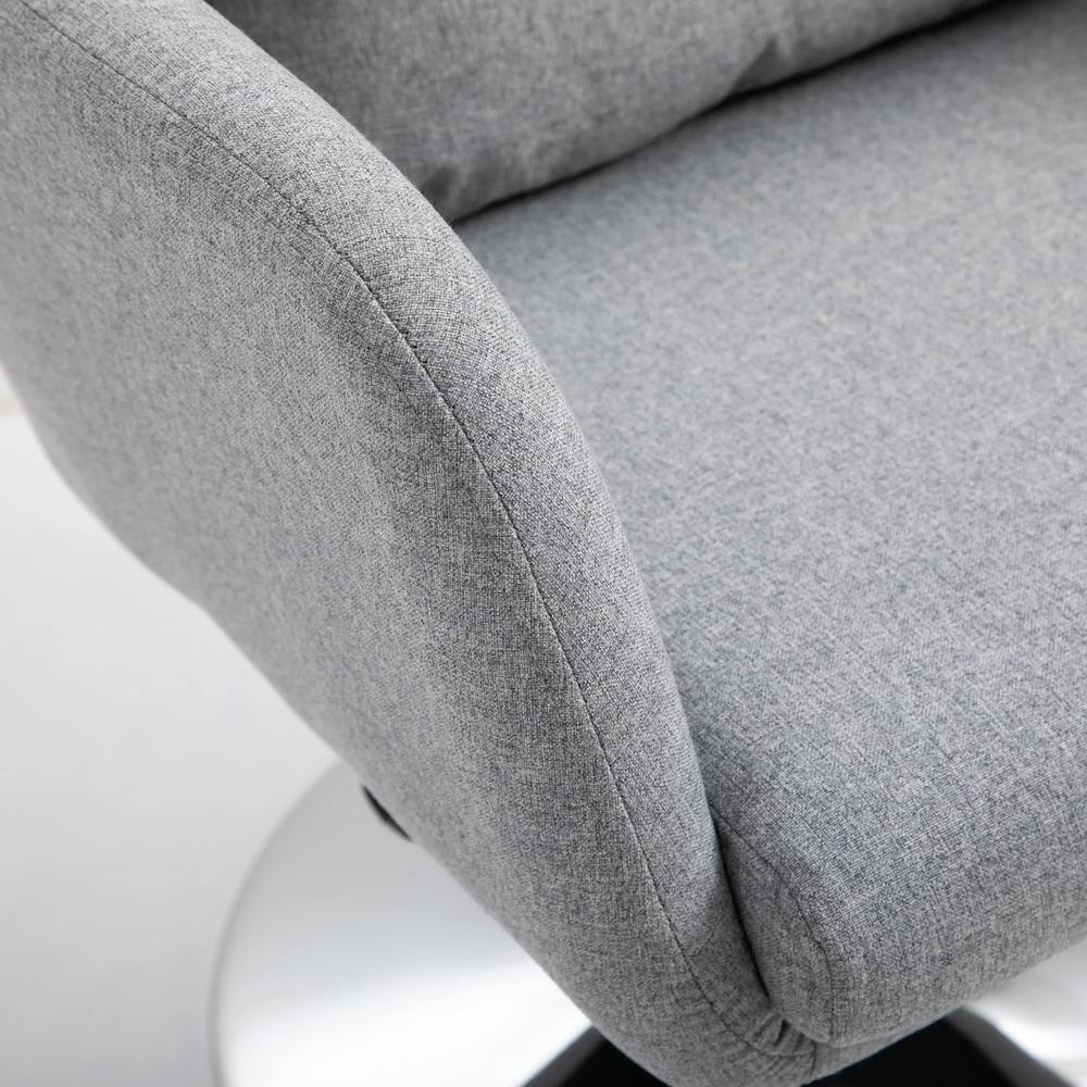 HOMCOM Swivel Accent Chair, Linen Fabric Tub Vanity Chair, Modern Armchair with Adjustable Height and Lumbar Support for Living Room Bedroom Salon Make up Room Dressing Table Additional View 20