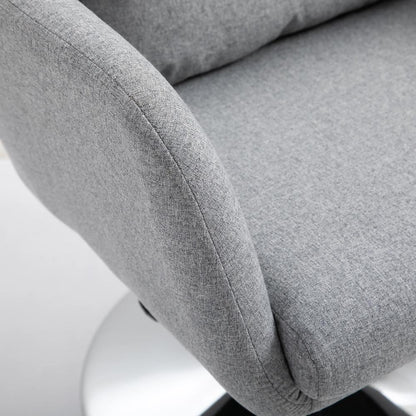 HOMCOM Swivel Accent Chair, Linen Fabric Tub Vanity Chair, Modern Armchair with Adjustable Height and Lumbar Support for Living Room Bedroom Salon Make up Room Dressing Table Additional View 20