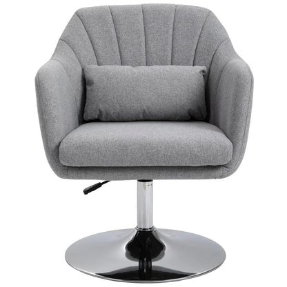 HOMCOM Swivel Accent Chair, Linen Fabric Tub Vanity Chair, Modern Armchair with Adjustable Height and Lumbar Support for Living Room Bedroom Salon Make up Room Dressing Table Additional View 22