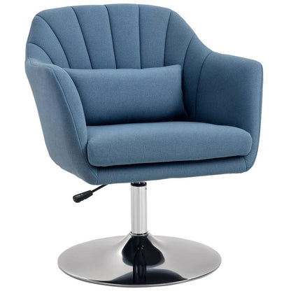 HOMCOM Swivel Accent Chair, Linen Fabric Tub Vanity Chair, Modern Armchair with Adjustable Height and Lumbar Support for Living Room Bedroom Salon Make up Room Dressing Table Additional View 23