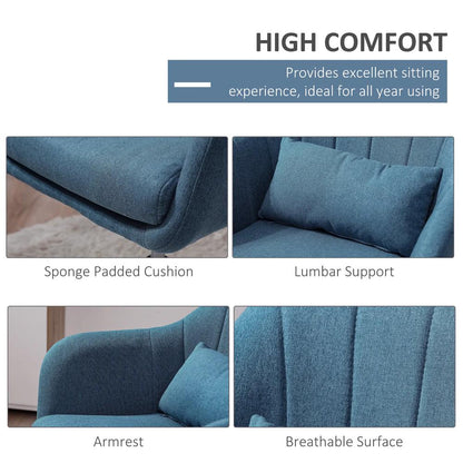 HOMCOM Swivel Accent Chair, Linen Fabric Tub Vanity Chair, Modern Armchair with Adjustable Height and Lumbar Support for Living Room Bedroom Salon Make up Room Dressing Table Additional View 27