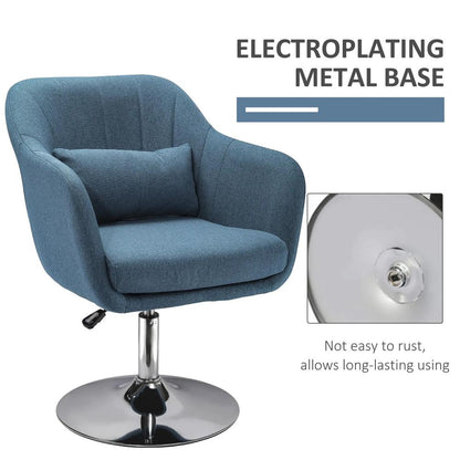 HOMCOM Swivel Accent Chair, Linen Fabric Tub Vanity Chair, Modern Armchair with Adjustable Height and Lumbar Support for Living Room Bedroom Salon Make up Room Dressing Table Additional View 28