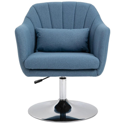 HOMCOM Swivel Accent Chair, Linen Fabric Tub Vanity Chair, Modern Armchair with Adjustable Height and Lumbar Support for Living Room Bedroom Salon Make up Room Dressing Table Additional View 31
