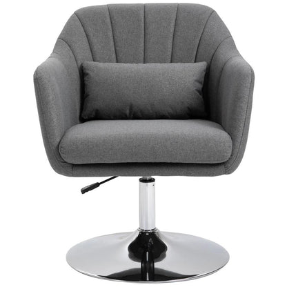HOMCOM Swivel Accent Chair, Linen Fabric Tub Vanity Chair, Modern Armchair with Adjustable Height and Lumbar Support for Living Room Bedroom Salon Make up Room Dressing Table Additional View 10