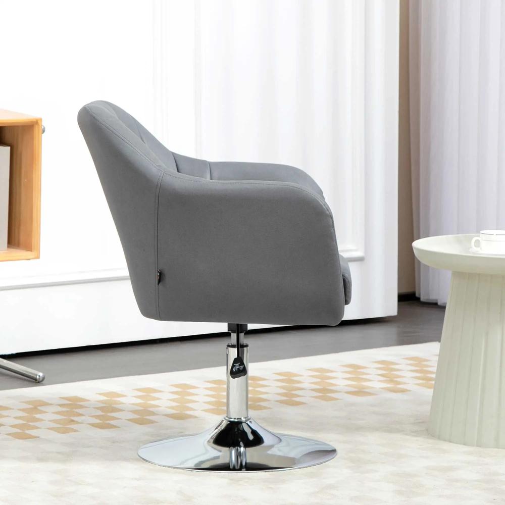 HOMCOM Swivel Accent Chair, Microfiber Cloth Tub Vanity Chair, Modern Armchair with Adjustable Height and Lumbar Support for Living Room Bedroom Salon Make up Room Dressing Table Additional View 8
