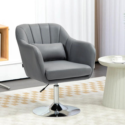 HOMCOM Swivel Accent Chair, Microfiber Cloth Tub Vanity Chair, Modern Armchair with Adjustable Height and Lumbar Support for Living Room Bedroom Salon Make up Room Dressing Table Additional View 10