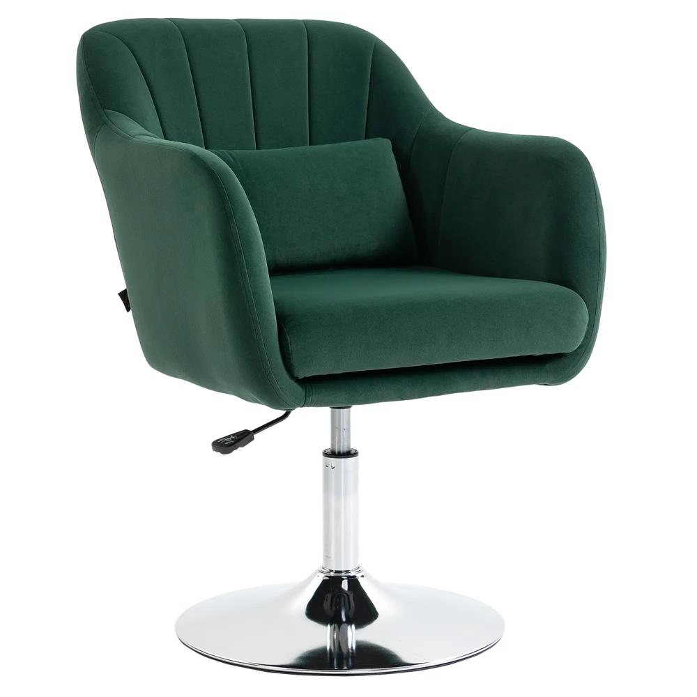 HOMCOM Retro Velvet Swivel Tub Chair with Steel Frame, Cushion Seat Additional View 15