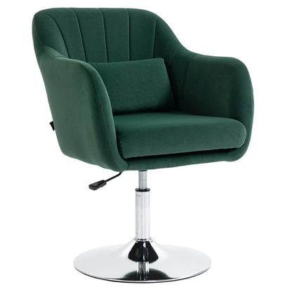 HOMCOM Retro Velvet Swivel Tub Chair with Steel Frame, Cushion Seat Additional View 15
