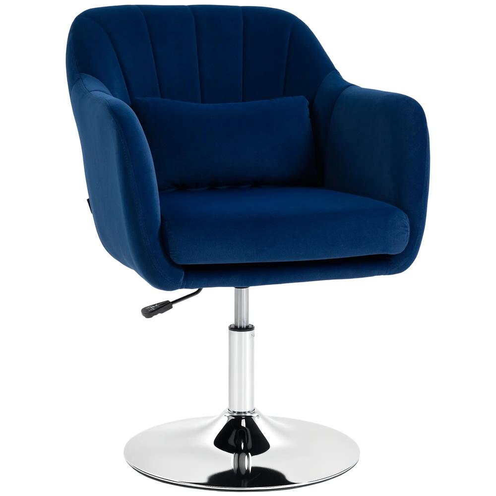 HOMCOM Retro Velvet Swivel Tub Chair with Steel Frame, Cushion Seat Additional View 16