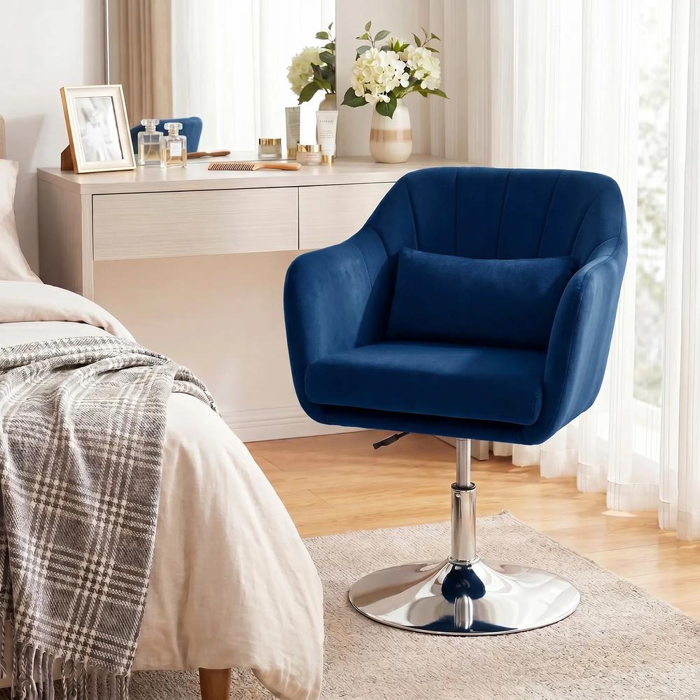 HOMCOM Retro Velvet Swivel Tub Chair with Steel Frame, Cushion Seat Additional View 17
