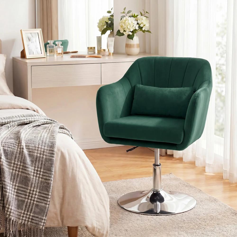 HOMCOM Retro Velvet Swivel Tub Chair with Steel Frame, Cushion Seat Additional View 2